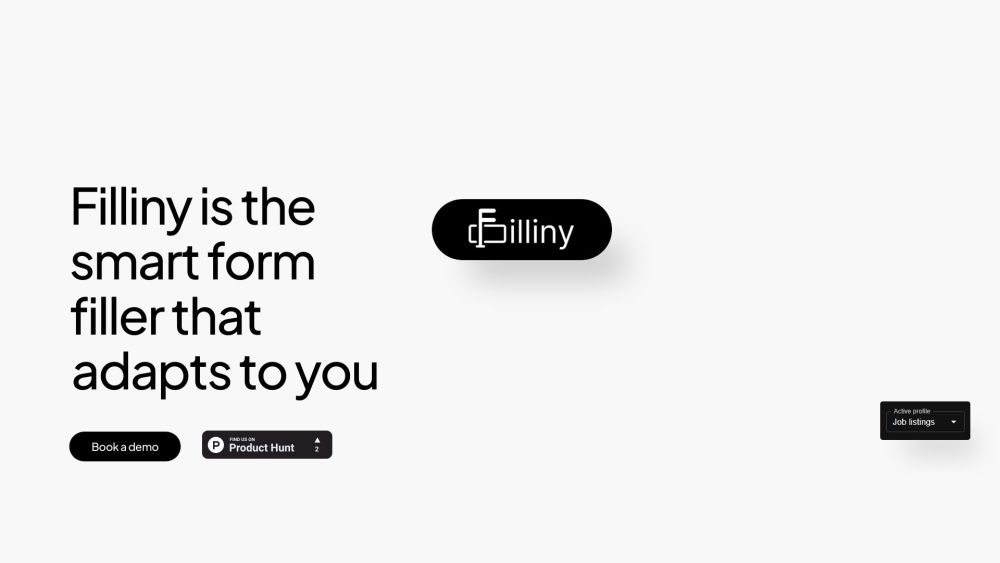 Filliny | AI-powered form filler Website screenshot