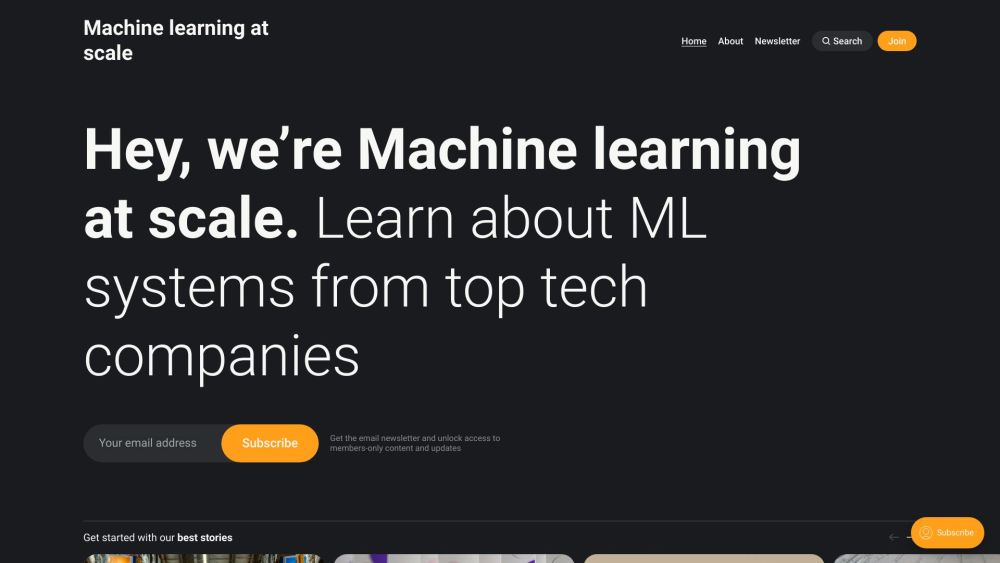 Machine learning at scale Website screenshot