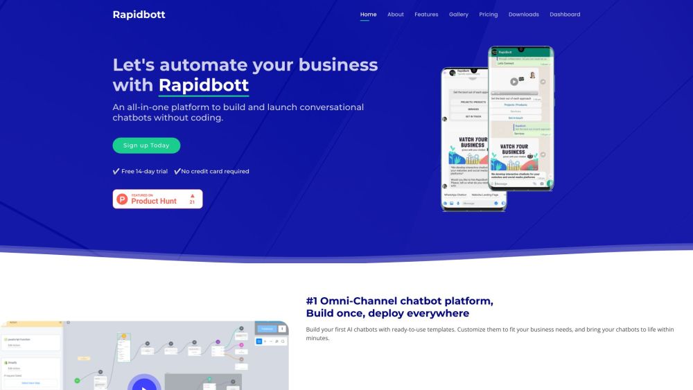 Rapidbott Website screenshot