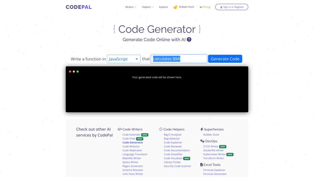 CodePal Website screenshot