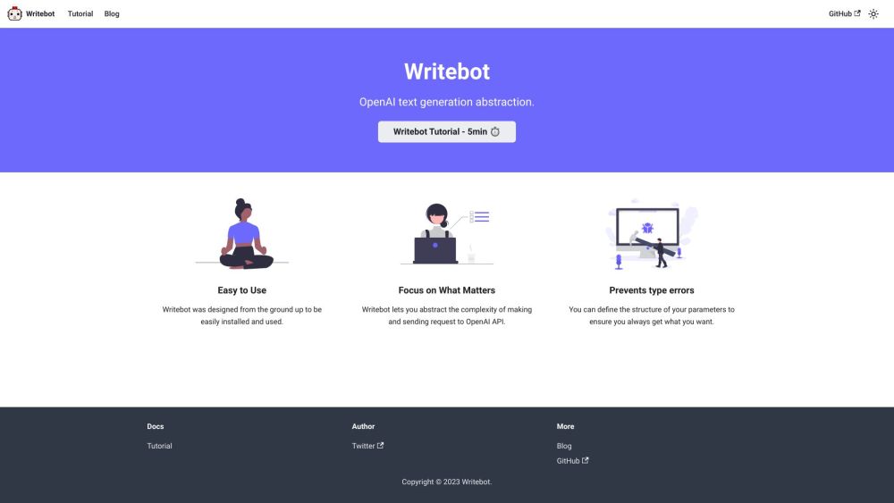 Writebot Website screenshot