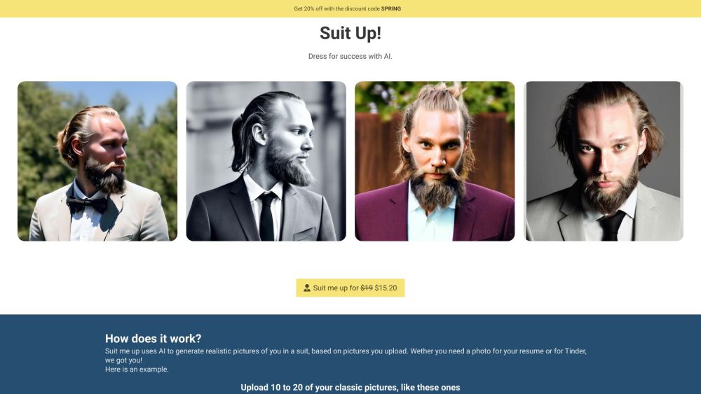 Suit Me Up Website screenshot