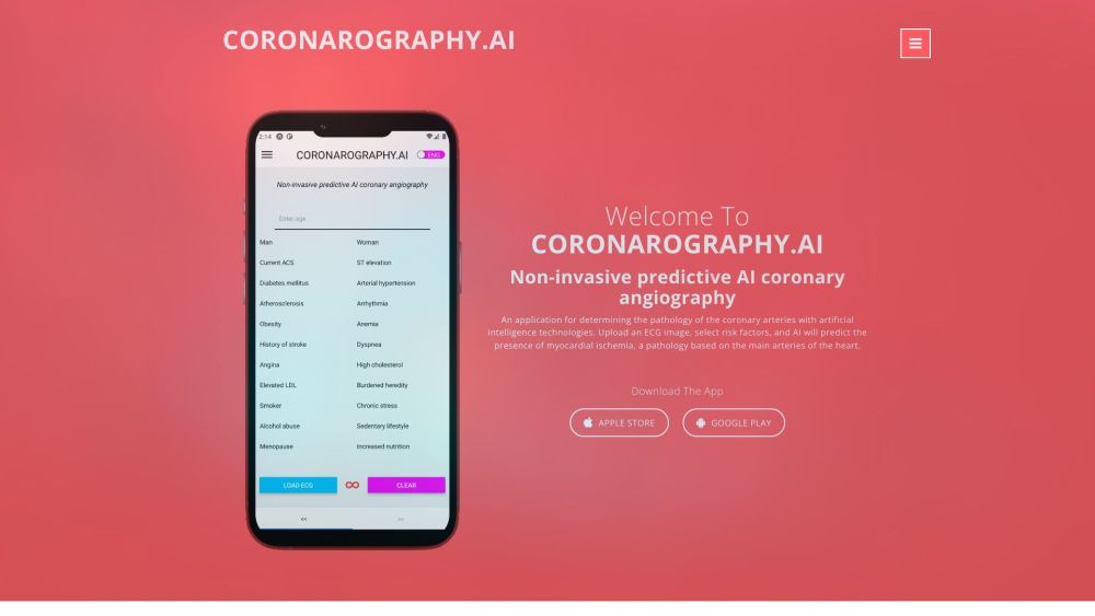 Coronarography.AI Website screenshot