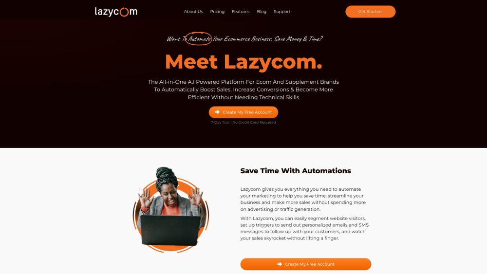 Lazycom App Website screenshot