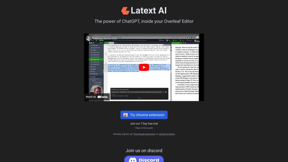 Latext AI Website screenshot