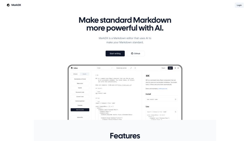 MarkDX Website screenshot