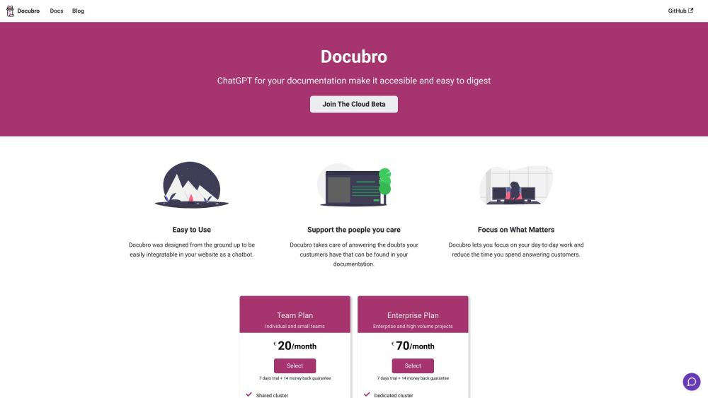 Docubro Website screenshot