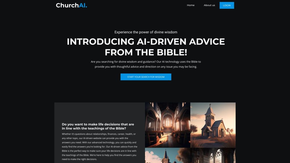 Church AI Website screenshot