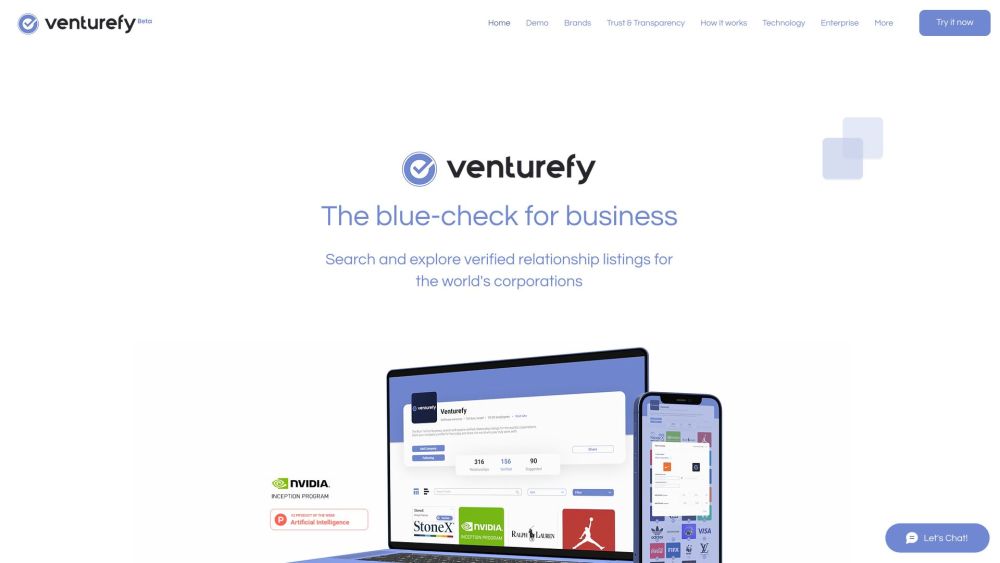 venturefy Website screenshot