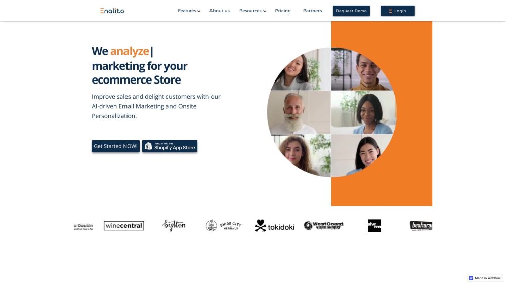 Enalito - A better Marketing Experience for your eCommerce business Website screenshot