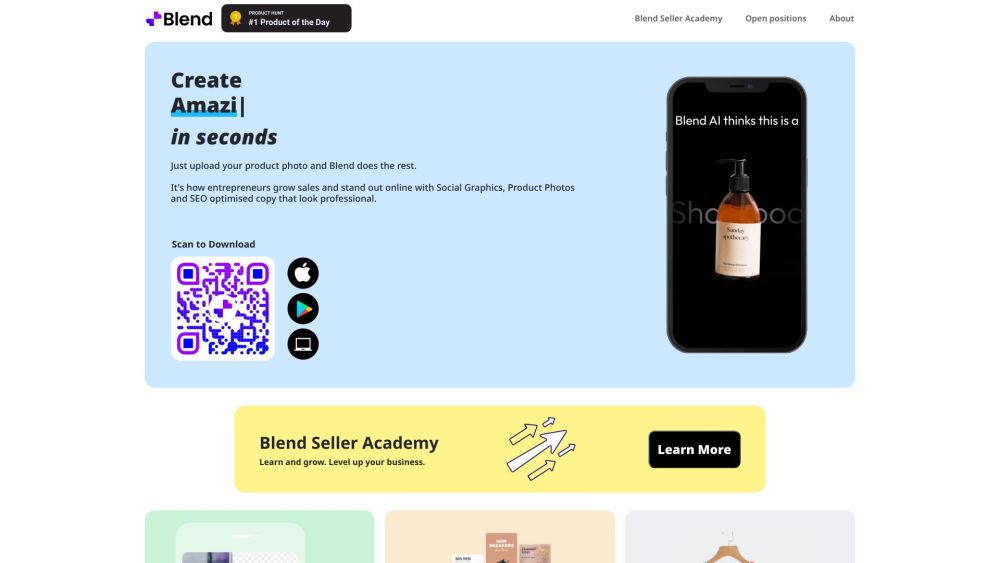 Blend Now Website screenshot