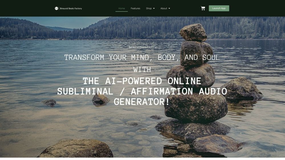 Binaural Beats Factory Website screenshot