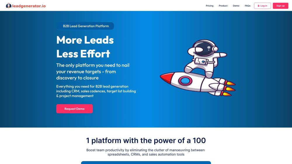 Leadgenerator.io Website screenshot