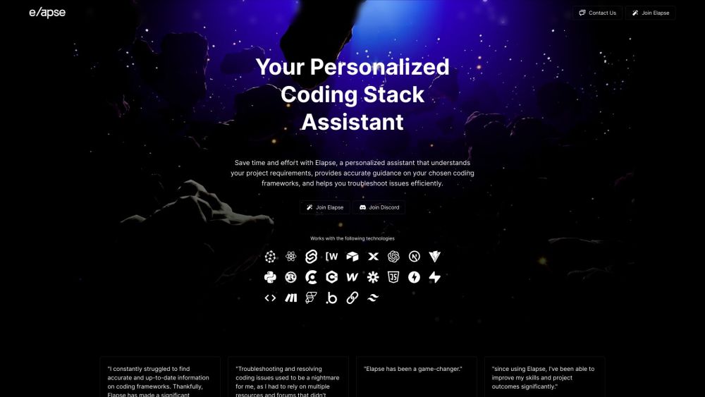 Elapse - Grow seamlessly by automating your support Website screenshot