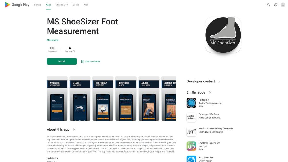 AI Foot Measurement Website screenshot