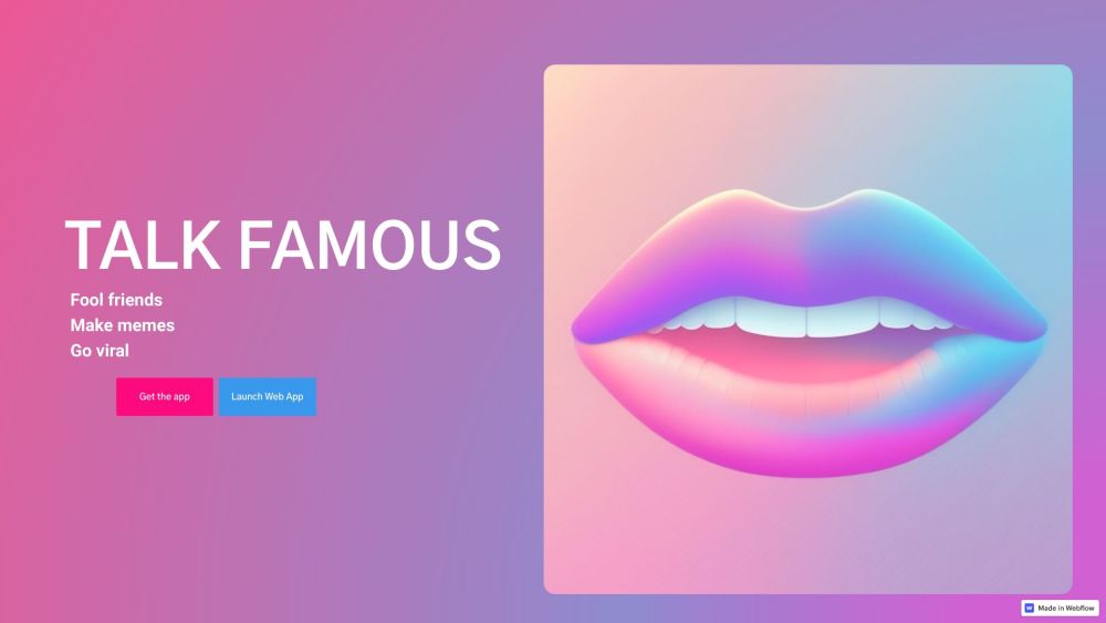 Talk Famous - AI Voice Generator Website screenshot