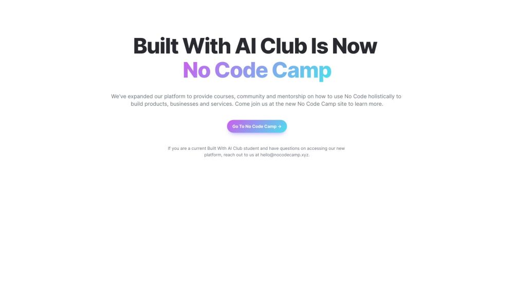 AI and No Code Website screenshot