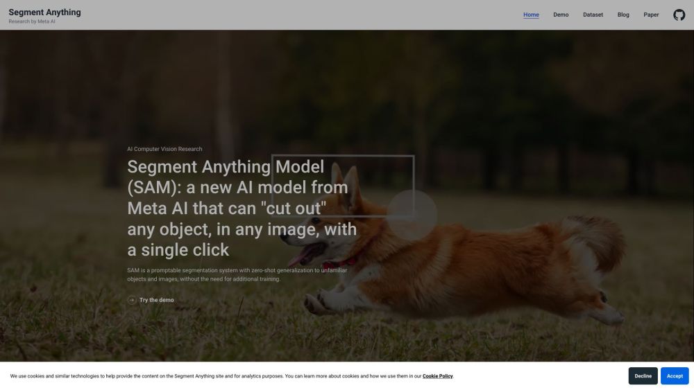 Segment Anything Website screenshot