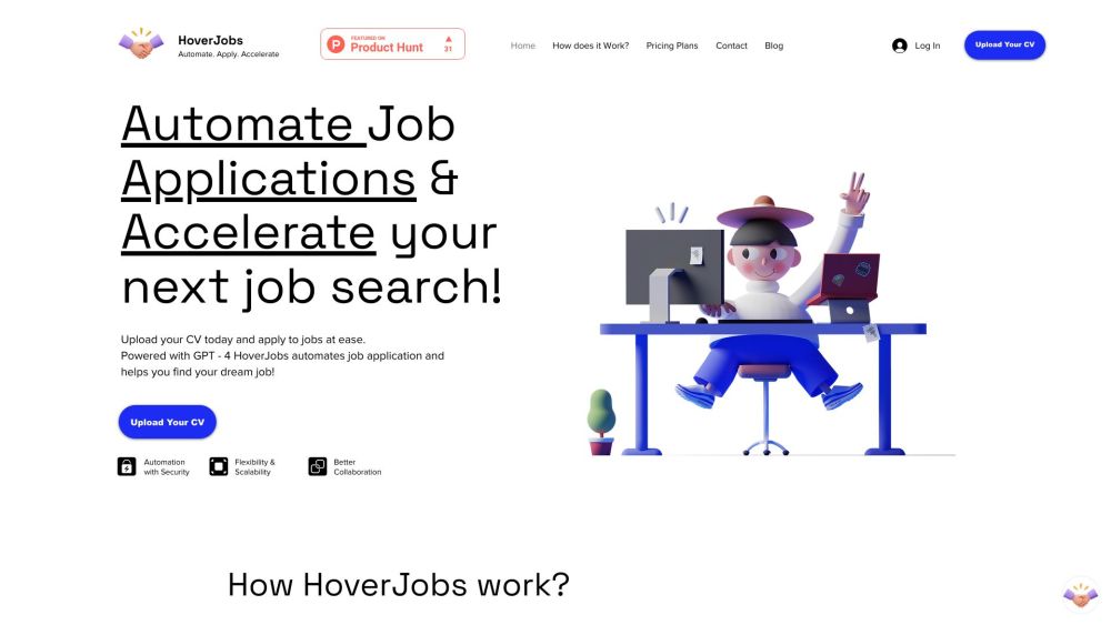 HoverJobs Website screenshot