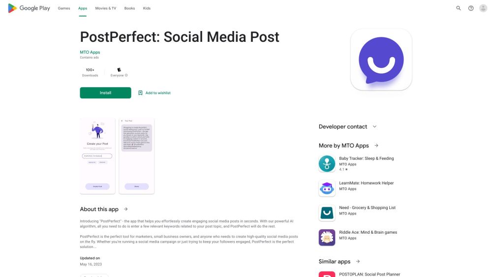 PostPerfect Website screenshot