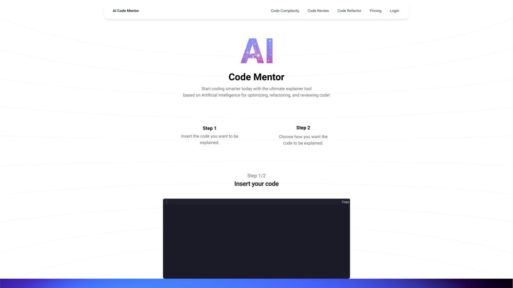 AI Code Mentor Website screenshot