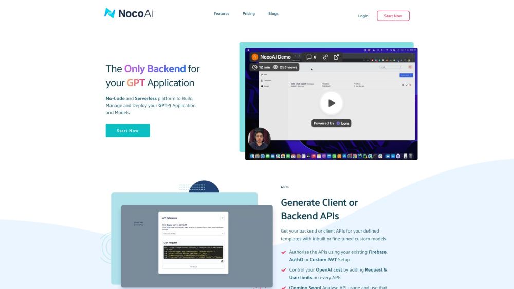 NocoAI Website screenshot