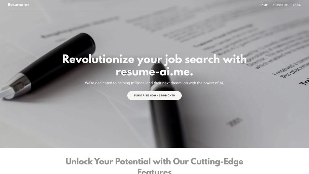 resume-ai Website screenshot