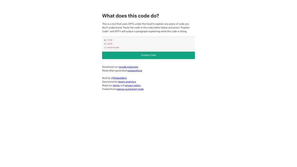 Code Explain Website screenshot