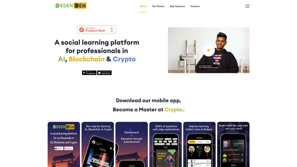 AI, Blockchain & Crypto Learning Website screenshot