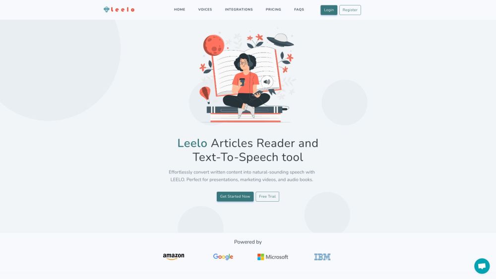 Leelo: AI-powered Text-to-Speech Tool for Your Business Website screenshot