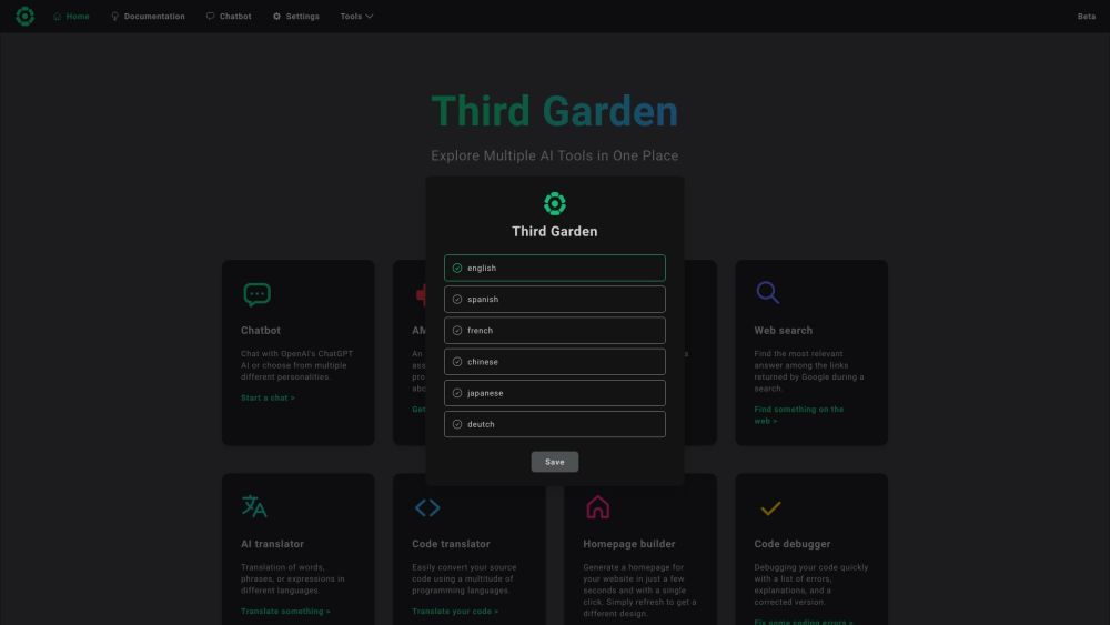 Third Garden Website screenshot