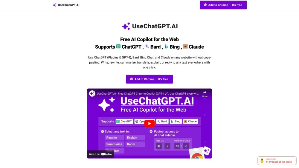 UseChatGPT.AI Website screenshot