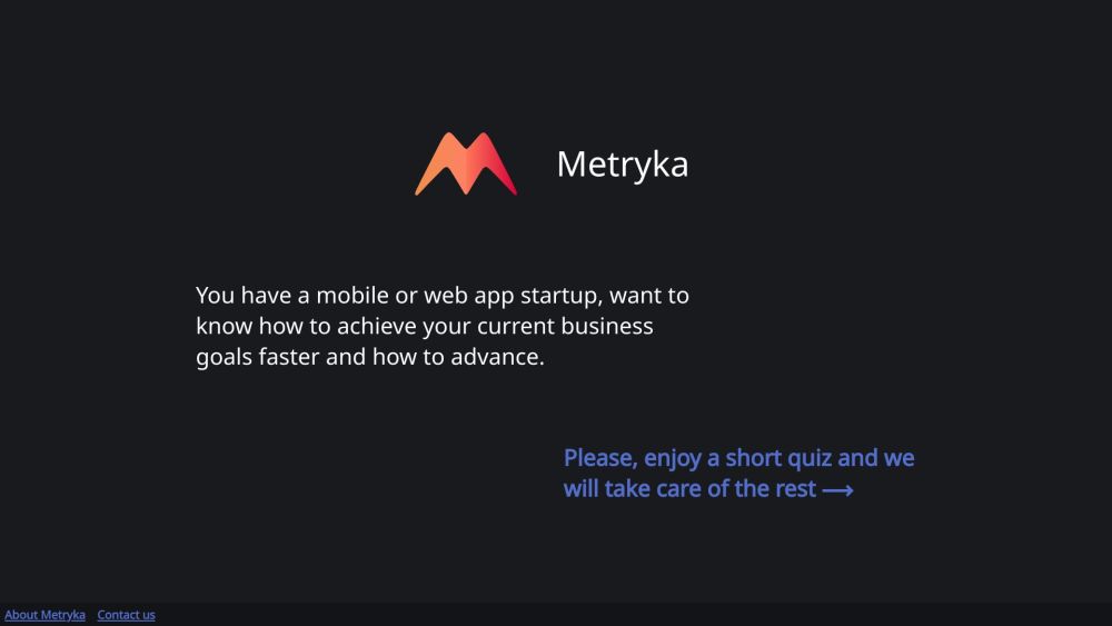 Metryka Website screenshot