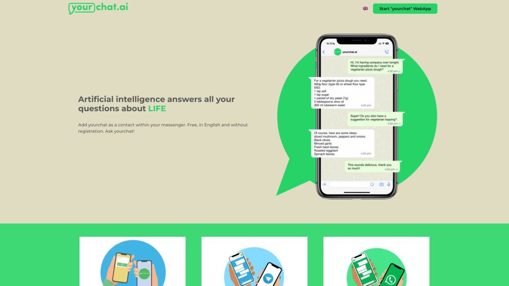 yourchat.ai Website screenshot