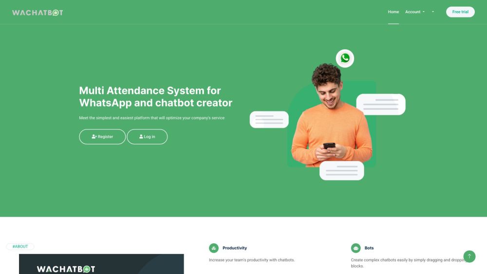 Wachat Bot - WhatsApp Multi-Attendant System Website screenshot