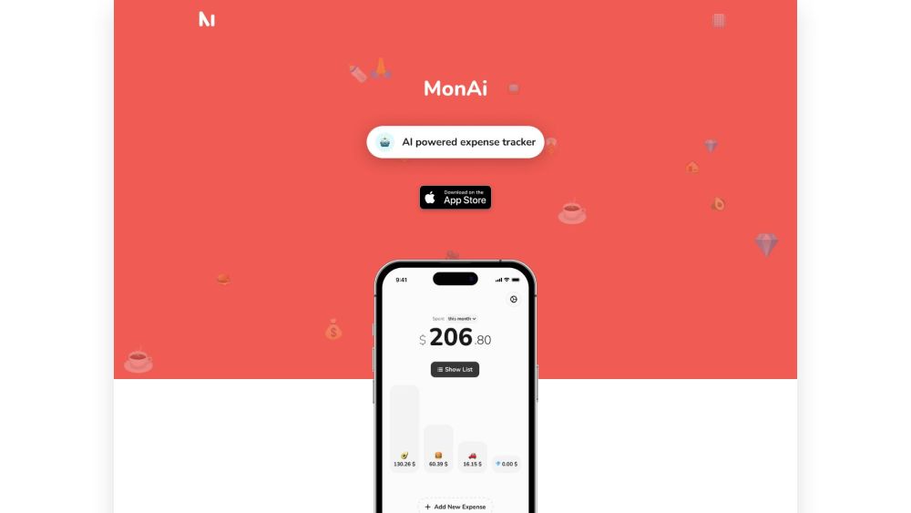 MonAi - AI powered expense tracker Website screenshot