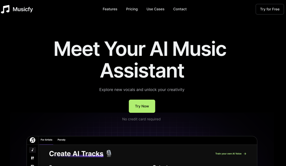 Musicfy Website screenshot