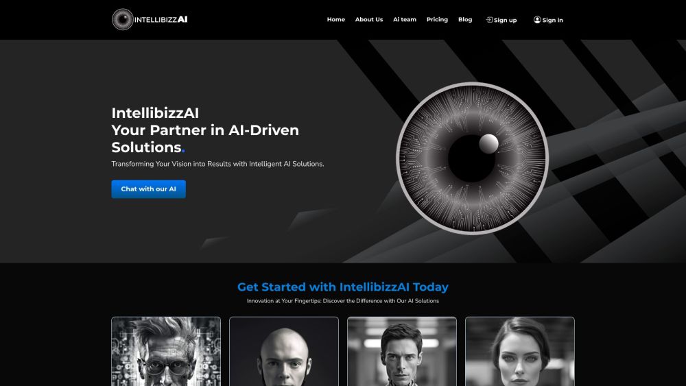 IntellibizzAI Website screenshot