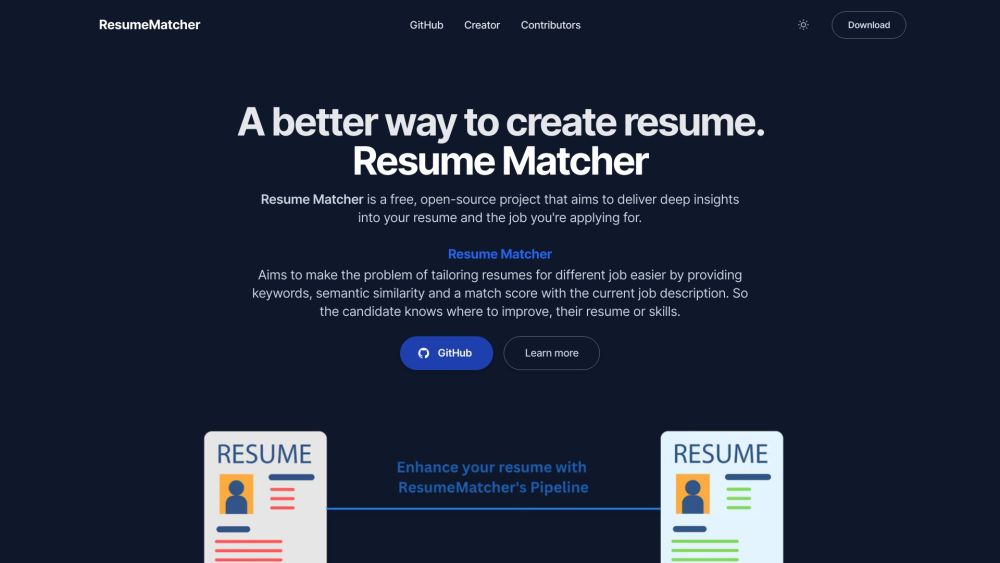 Resume Matcher Website screenshot