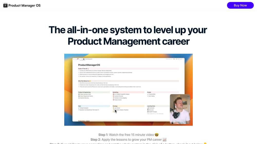 Product Manager OS Website screenshot