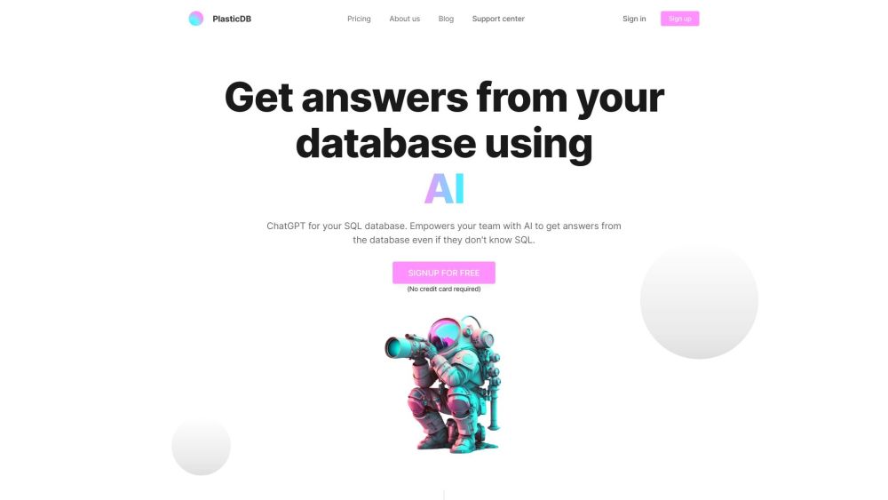 PlasticDB Website screenshot