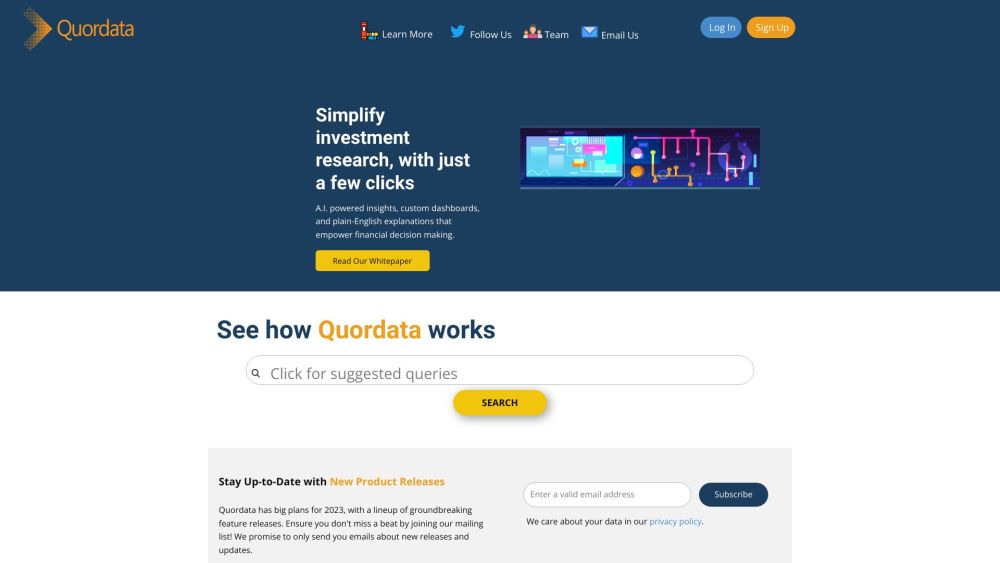 Quordata Website screenshot