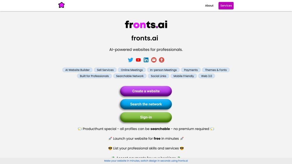 Fronts.AI Website screenshot