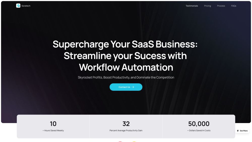 Soratech - AI & Workflow Automation Consulting Website screenshot