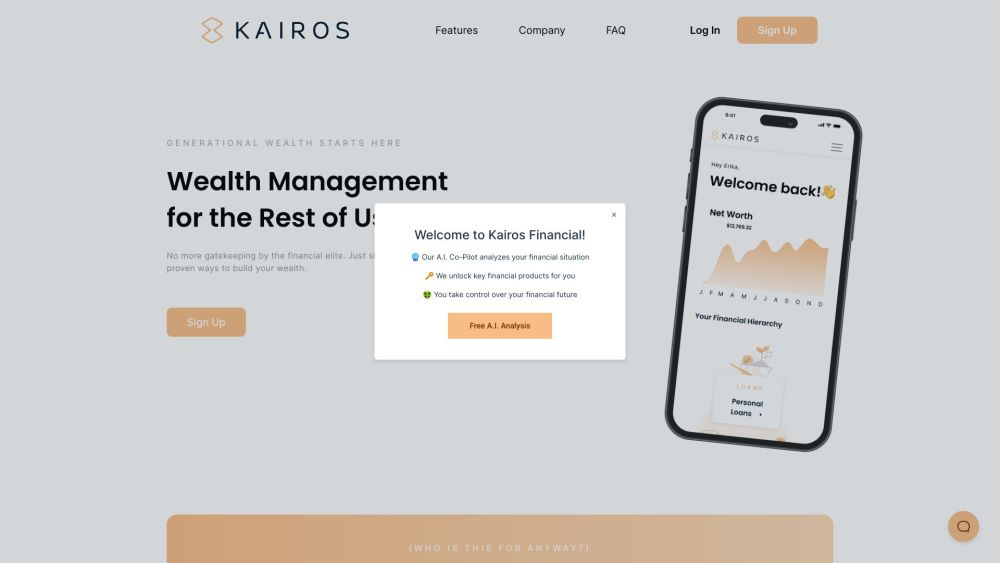 Kairos Financial Website screenshot