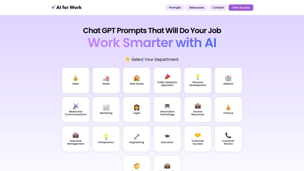 AIforWork.co Website screenshot