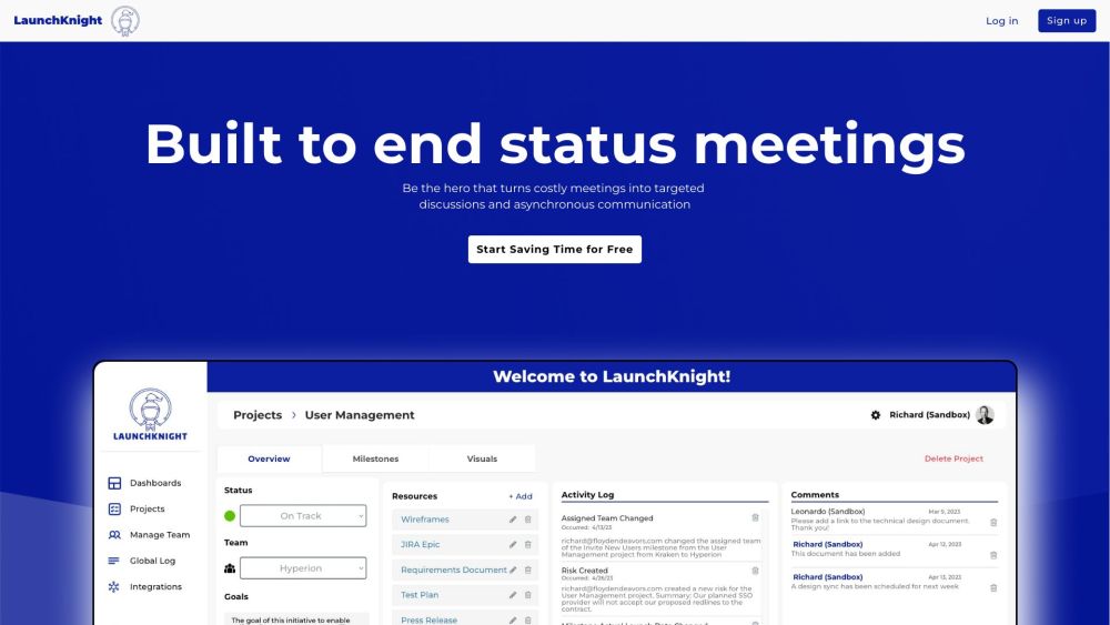 LaunchKnight Website screenshot