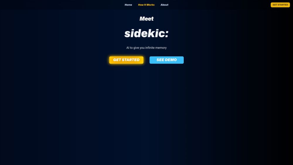 Sidekic Website screenshot