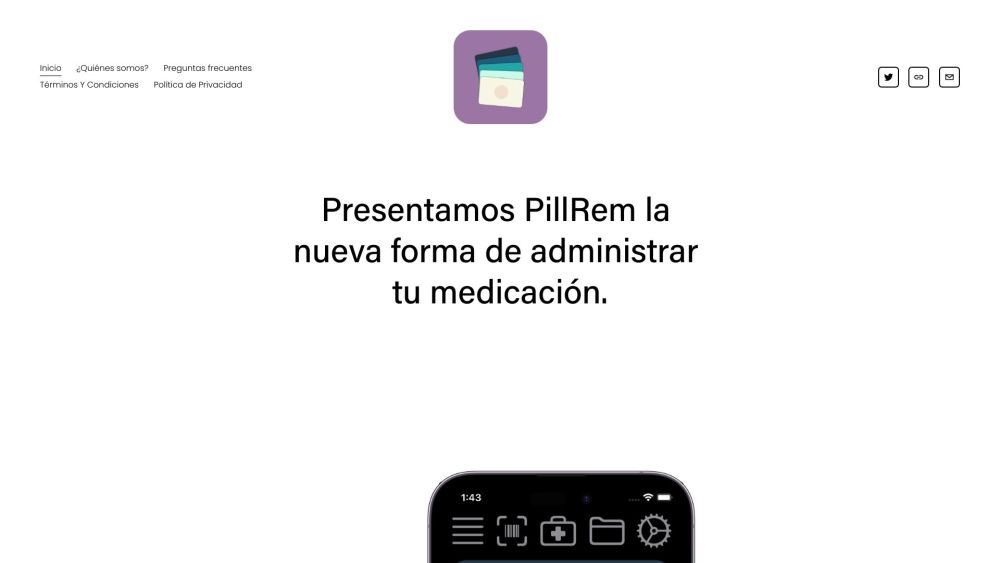 PillRem Website screenshot