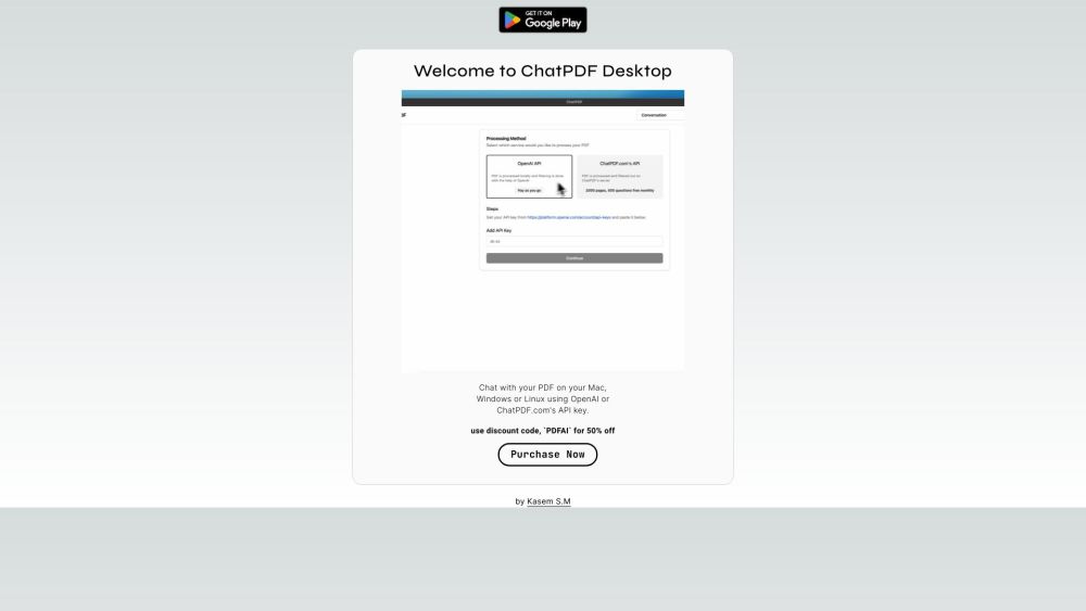 ChatPDF Website screenshot